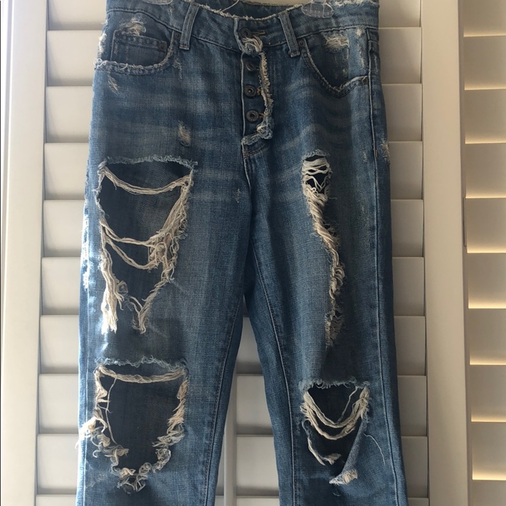 Carmar Light Wash Distressed Boyfriend Jeans